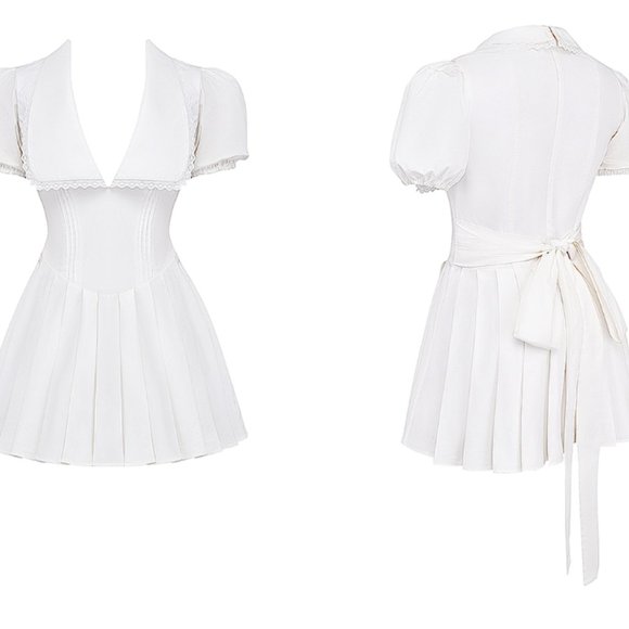 HOUSE OF CB 'Piera' White Pleated Mini Dress NWOT - Picture 10 of 14